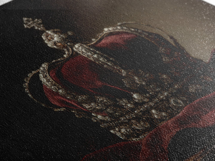 Dark Red Velvet Framed Canvas Print, Baroque Art, Textured Painting, Living Room Decor, Fine Art, Ornate, Printable Art, BAO-3x2-27