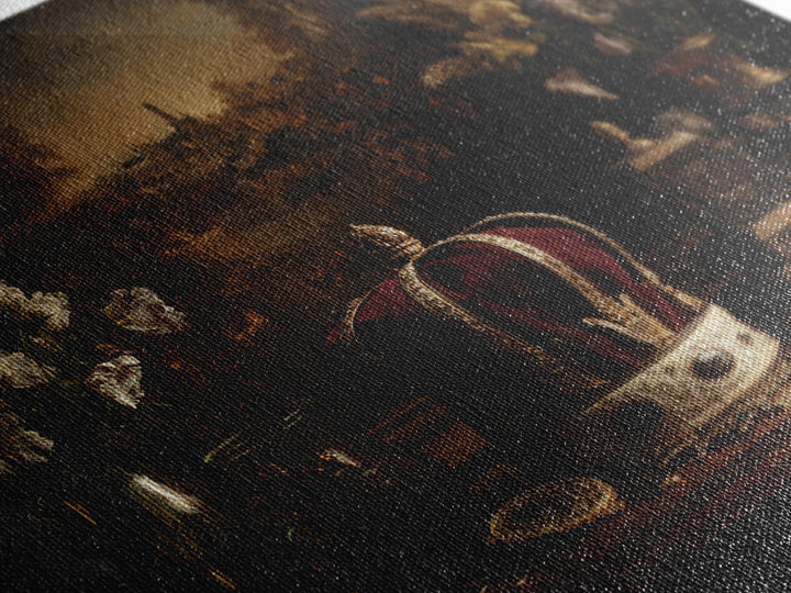 Dark Red Velvet Canvas Print, Baroque Art, Statement Artwork, Living Room Decor, Fine Art, Ornate, Painting, Printable Wall Art, BAO-3x2-3