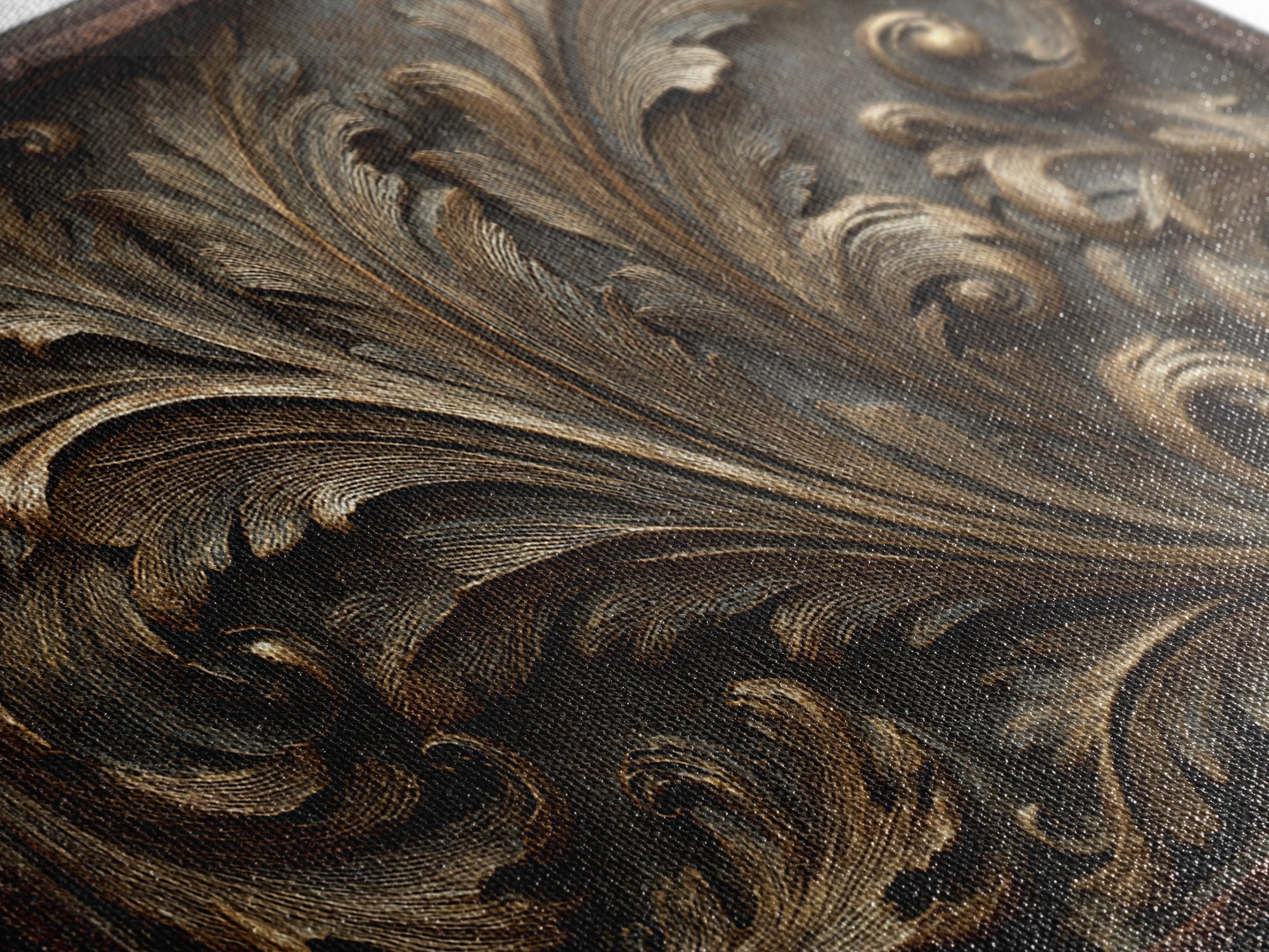 Carved Acanthus Leaf Ornament Study Canvas Print, Baroque Art, Canvas, Living Room Decor, Ornate, Room Decor Aesthetic, BAO-3x2-43
