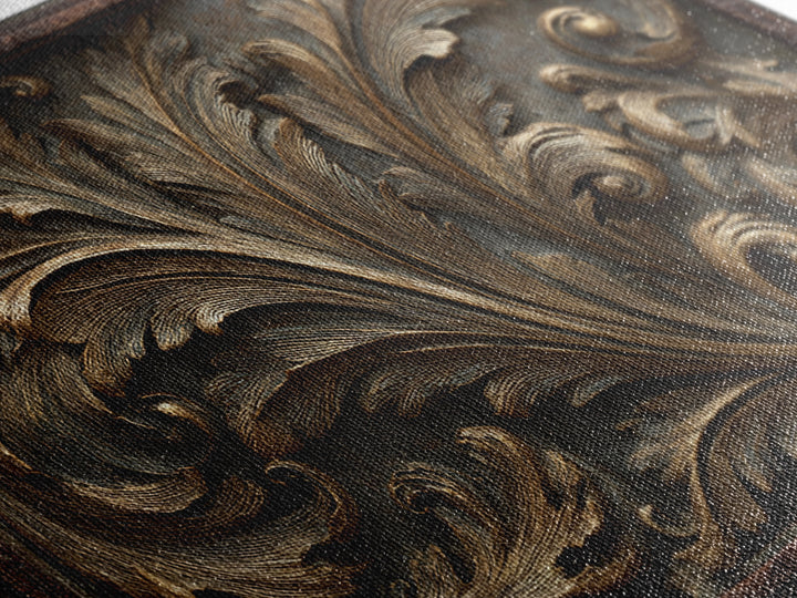 Carved Acanthus Leaf Ornament Study Canvas Print, Baroque Art, Canvas, Living Room Decor, Ornate, Room Decor Aesthetic, BAO-3x2-43