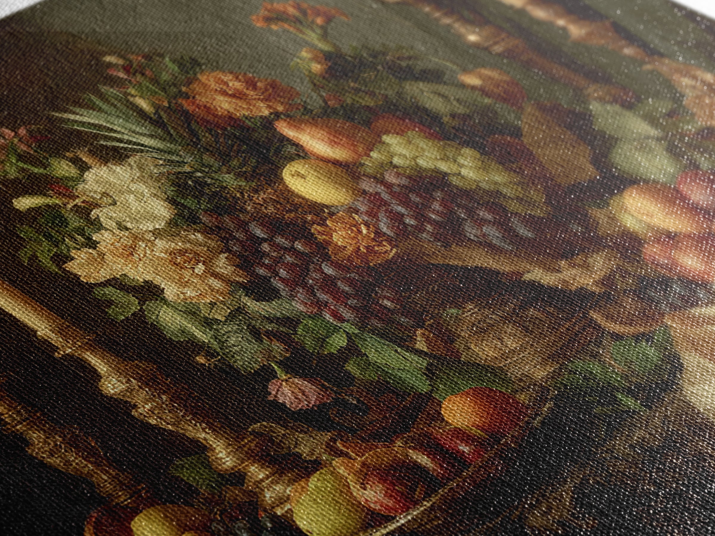 Lavish Banquet Fruit Composition Canvas Print, Baroque Art, Art, Living Room Decor, Fine Art, Ornate, Modern Wall Art, BAO-3x2-48