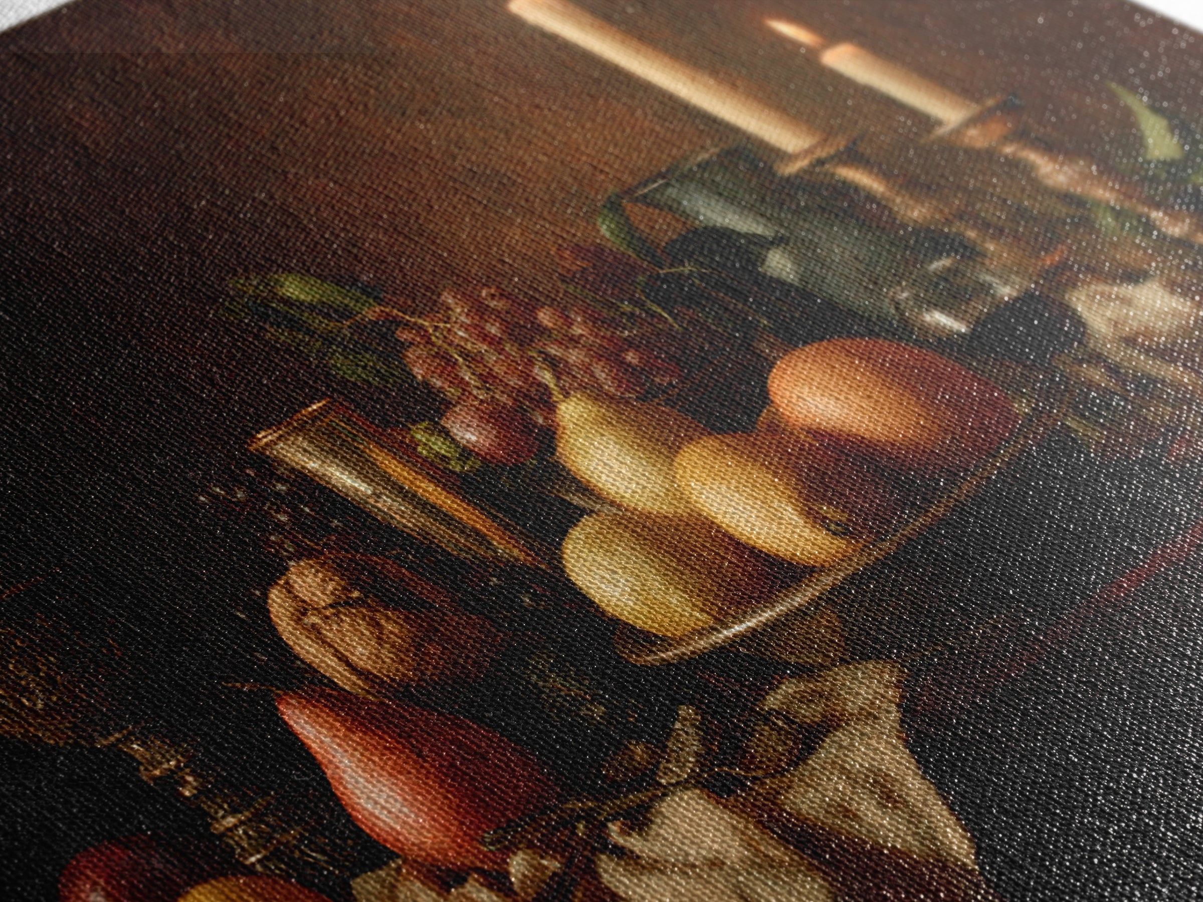 Dramatic Fruit Still Life Framed Canvas Print, Baroque Art, Living Room Wall Art, Living Room Decor, Fine Art, Ornate, BAO-3x2-77