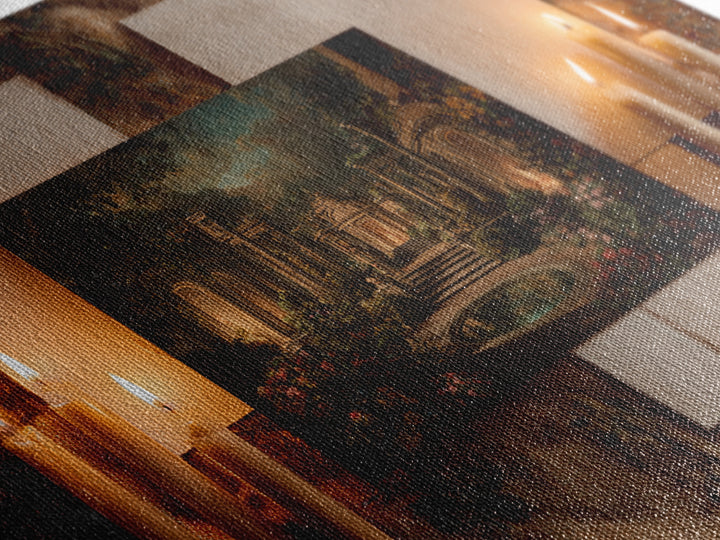 Classical Ruins Beneath a Dramatic Sky Framed Canvas Print, Baroque Art, Room Decor Aesthetic, Living Room Decor, Ornate, BAO-3x2-95
