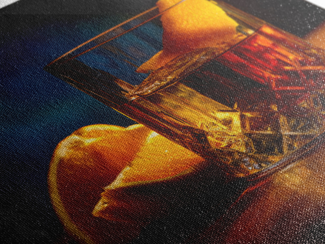 Old Fashioned Cocktail Canvas Print, Bar Art, Room Decor, Bar Decor, Fine Art, Kitchen Decor, Bar Cart, Kitchen Wall Art, BAR-1x1-49