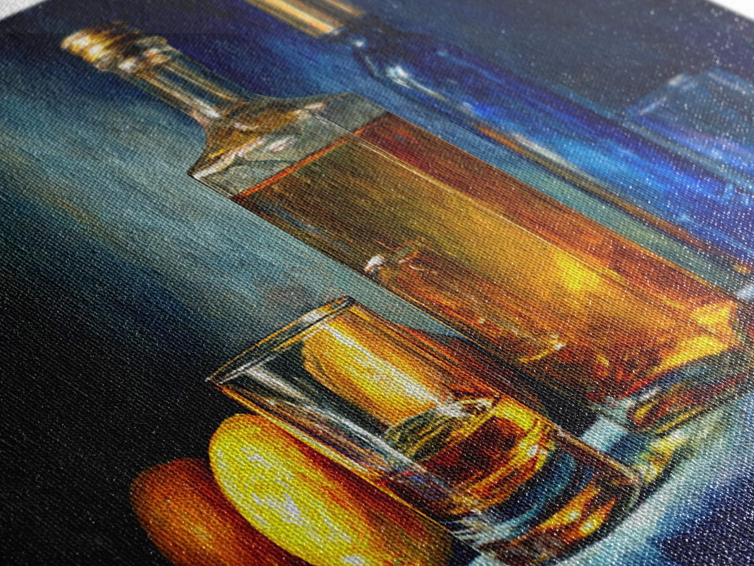 Smoked Glassware Study Framed Canvas Print, Bar Art, Gallery Decor, Bar Decor, Fine Art, Wall Art, Home Decor, BAR-2x1-67