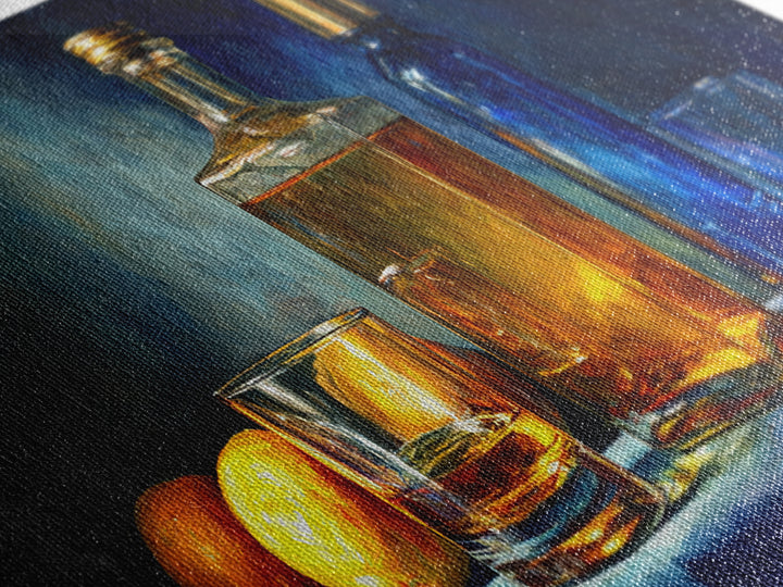 Smoked Glassware Study Framed Canvas Print, Bar Art, Gallery Decor, Bar Decor, Fine Art, Wall Art, Home Decor, BAR-2x1-67