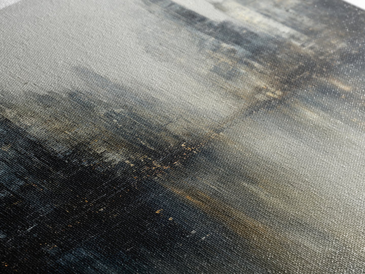 Dark Abstract City Skyline Framed Canvas Print, Basement Art, Western Decor, Living Room Decor, Retreat, Rustic Wall Art, BAS-1x1-7