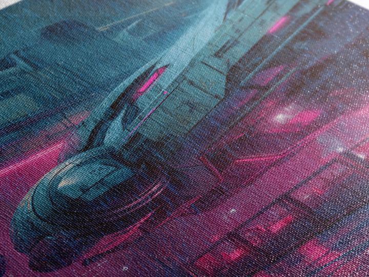 Retro Sci Fi Spaceship Poster for Entertainment Framed Canvas Print, Basement Art, Wall Art, Living Room Decor, Retreat, BAS-2x3-25