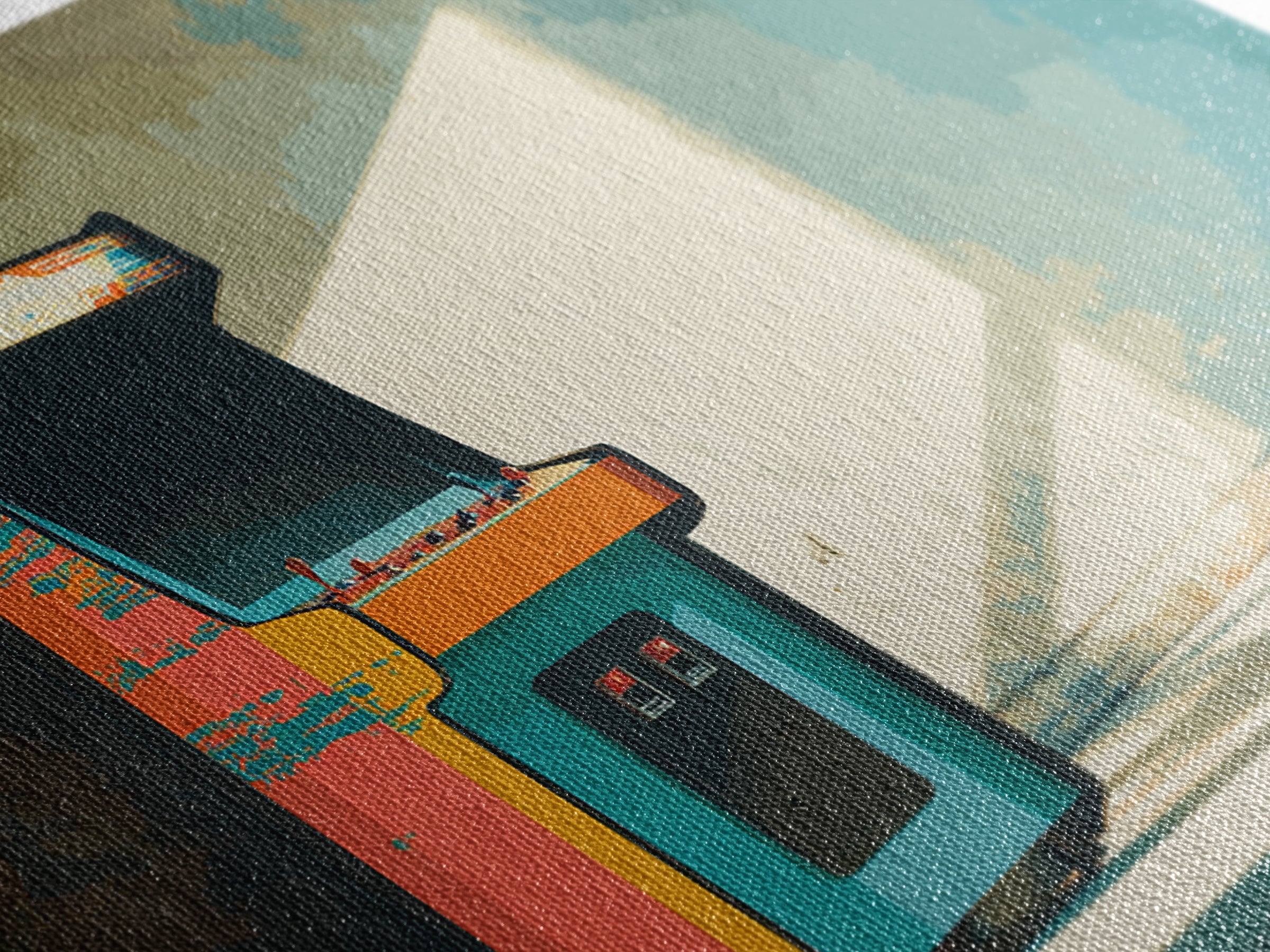 Retro Arcade Cabinet Graphic Framed Canvas Print, Basement Art, Bar Wall Art, Living Room Decor, Retreat, Neutral Decor, BAS-3x2-5