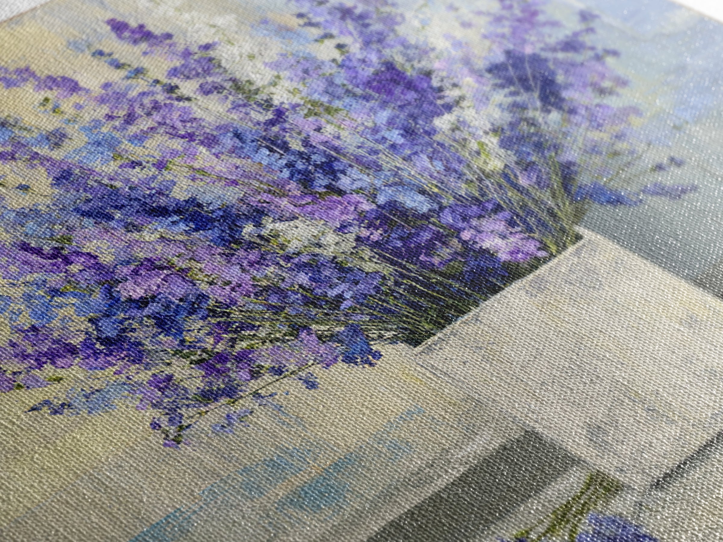 Lavender Sprigs in a Ceramic Vase Canvas Print, Bathroom Art, Bathroom Wall Art, Bathroom Decor, Watercolor Art, Spa, BAT-1x1-36