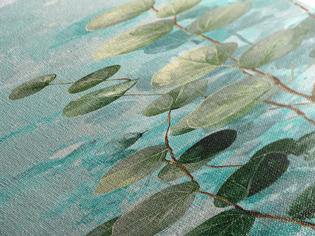 Spa Eucalyptus Branch Canvas Print, Bathroom Art, Retro Wall Art, Bathroom Decor, Fine Art, Spa, Modern Decor, Fine Art Print, BAT-1x3-38