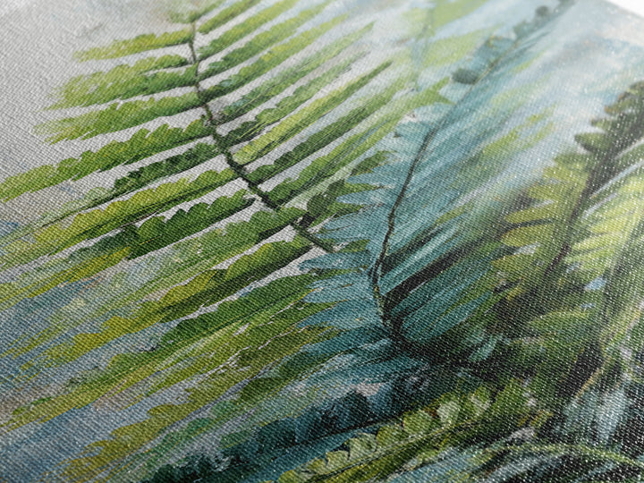 Green Fern Frond Closeup Framed Canvas Print, Bathroom Art, Modern Art, Bathroom Decor, Fine Art, Spa, Statement Artwork, BAT-1x3-46
