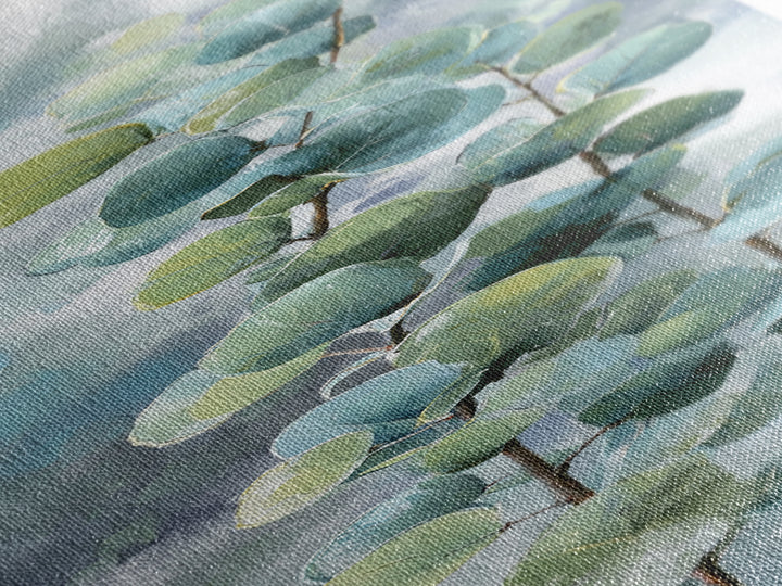 Spa Eucalyptus Branch Framed Canvas Print, Bathroom Art, Funny Bathroom Art, Bathroom Decor, Oil Painting, Spa, Art Print, BAT-1x3-62