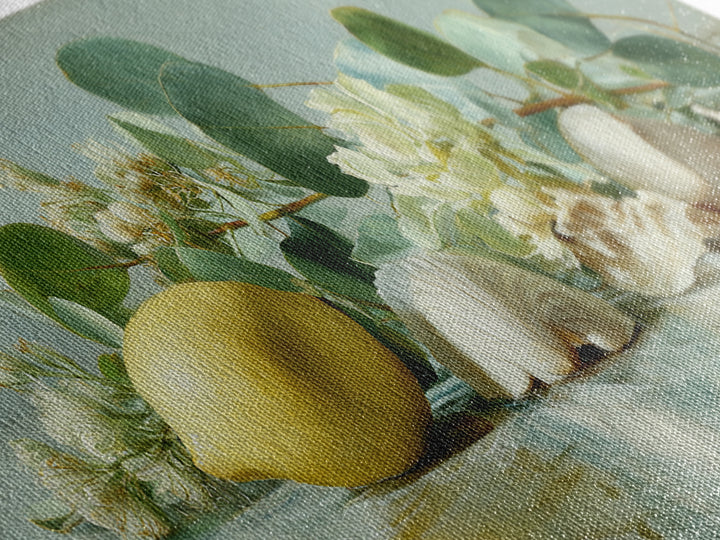 Lemon and Botanical Still Life Canvas Print, Bathroom Art, Neutral Decor, Bathroom Decor, Fine Art, Spa, Wall Art, Home Decor, BAT-2x1-26