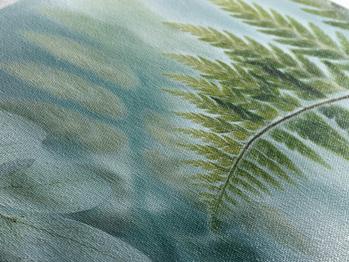 Green Fern Frond Closeup Framed Canvas Print, Bathroom Art, Modern Decor, Bathroom Decor, Fine Art, Spa, Home Decor, Poster, BAT-2x1-30