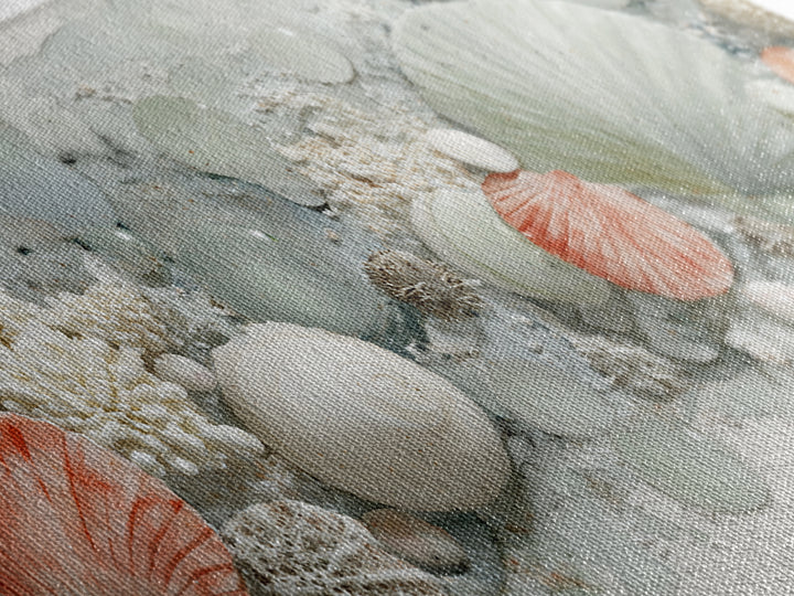 Coral and Shell Arrangement Canvas Print, Bathroom Art, Printable Wall Art, Bathroom Decor, Fine Art, Spa, Bathroom Wall Decor, BAT-2x1-31