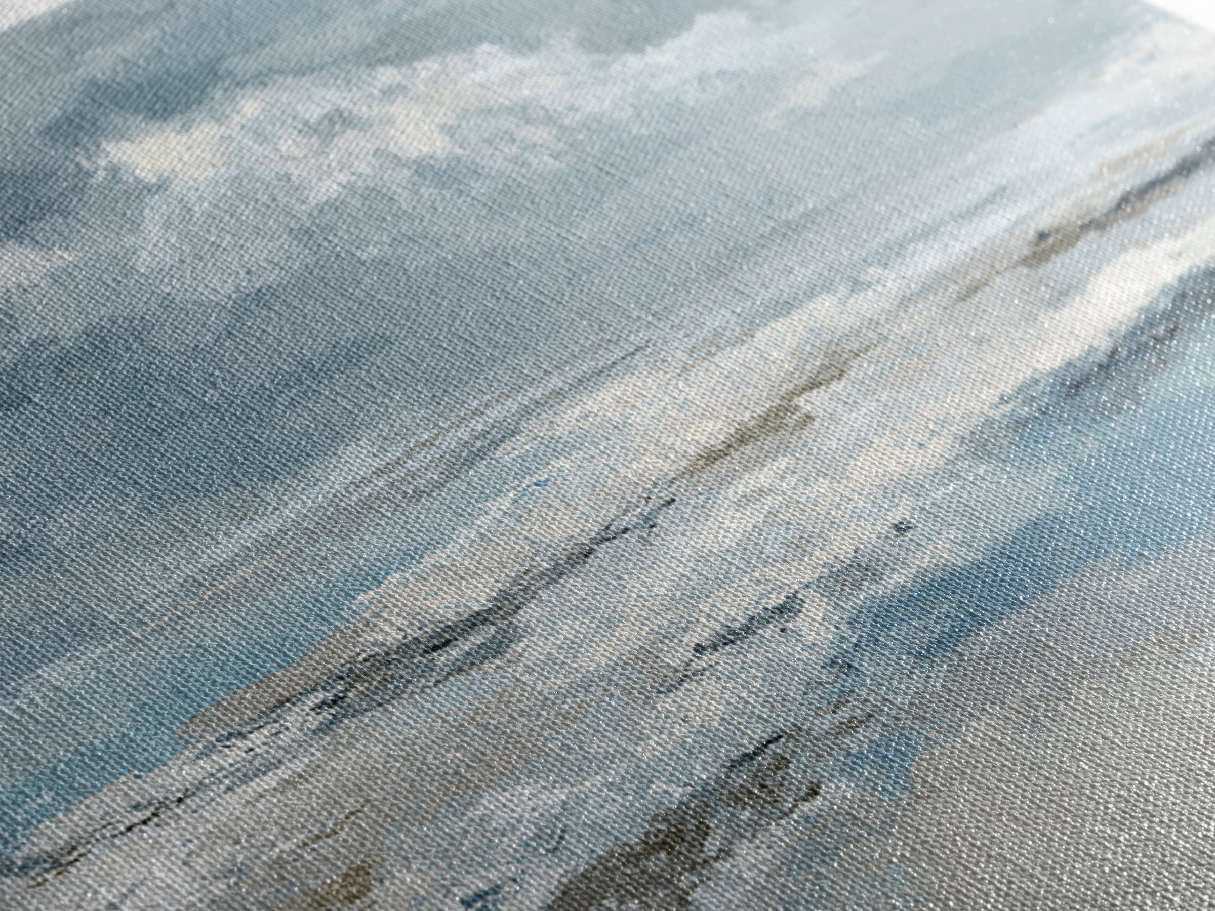 Soft Cloud and Rain Composition Canvas Print, Bathroom Art, Home Decor, Bathroom Decor, Oil Painting, Spa, Canvas Wall Art, BAT-2x1-39