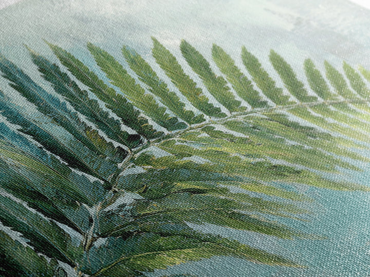Green Fern Frond Closeup Framed Canvas Print, Bathroom Art, Modern Decor, Bathroom Decor, Fine Art, Spa, Home Decor, Poster, BAT-2x1-6