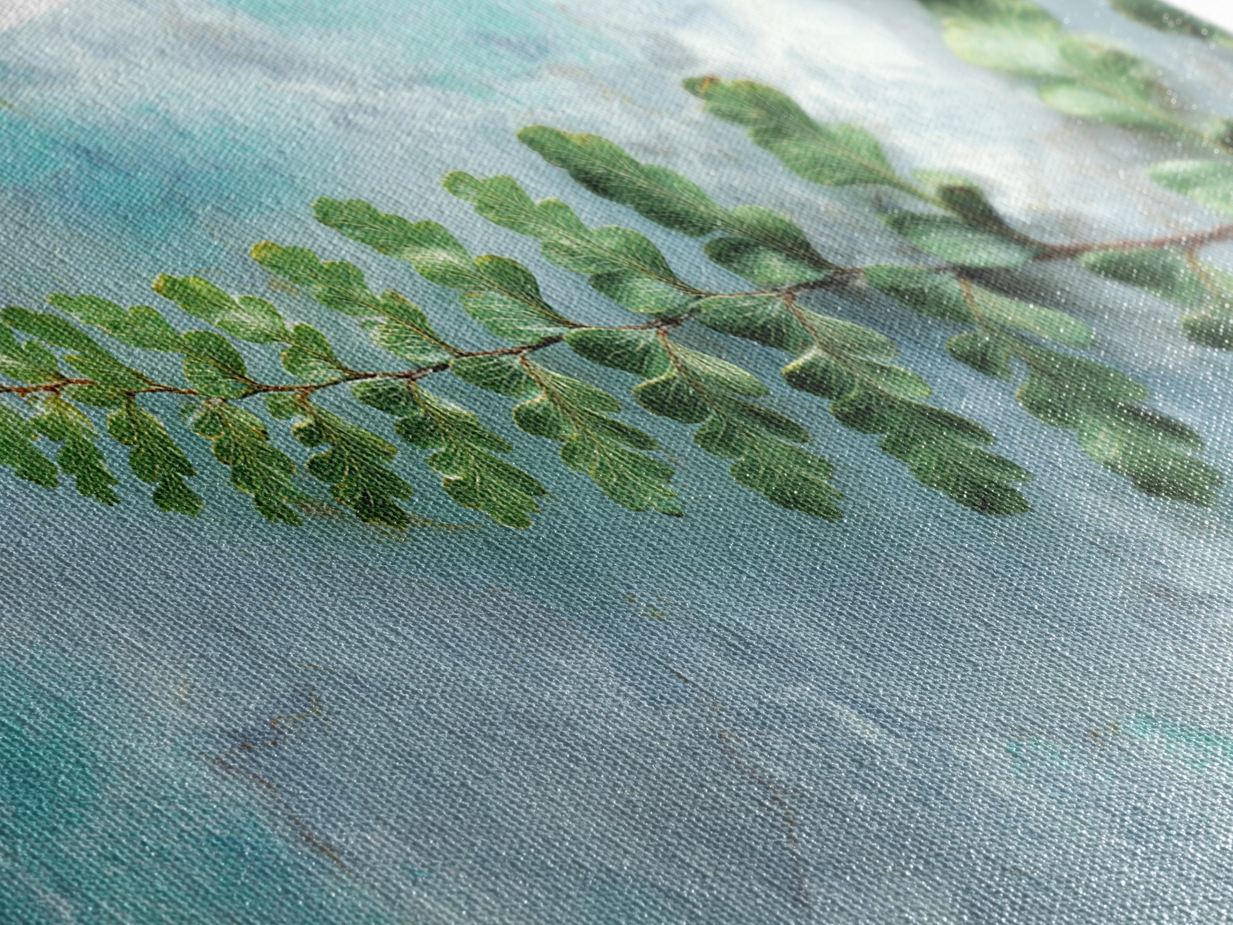 Green Fern Frond Closeup Canvas Print, Bathroom Art, Art Print, Bathroom Decor, Spa, Custom Pet Portrait, Bathroom Wall Art, BAT-2x1-78
