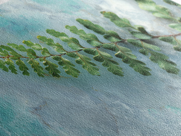 Green Fern Frond Closeup Canvas Print, Bathroom Art, Art Print, Bathroom Decor, Spa, Custom Pet Portrait, Bathroom Wall Art, BAT-2x1-78