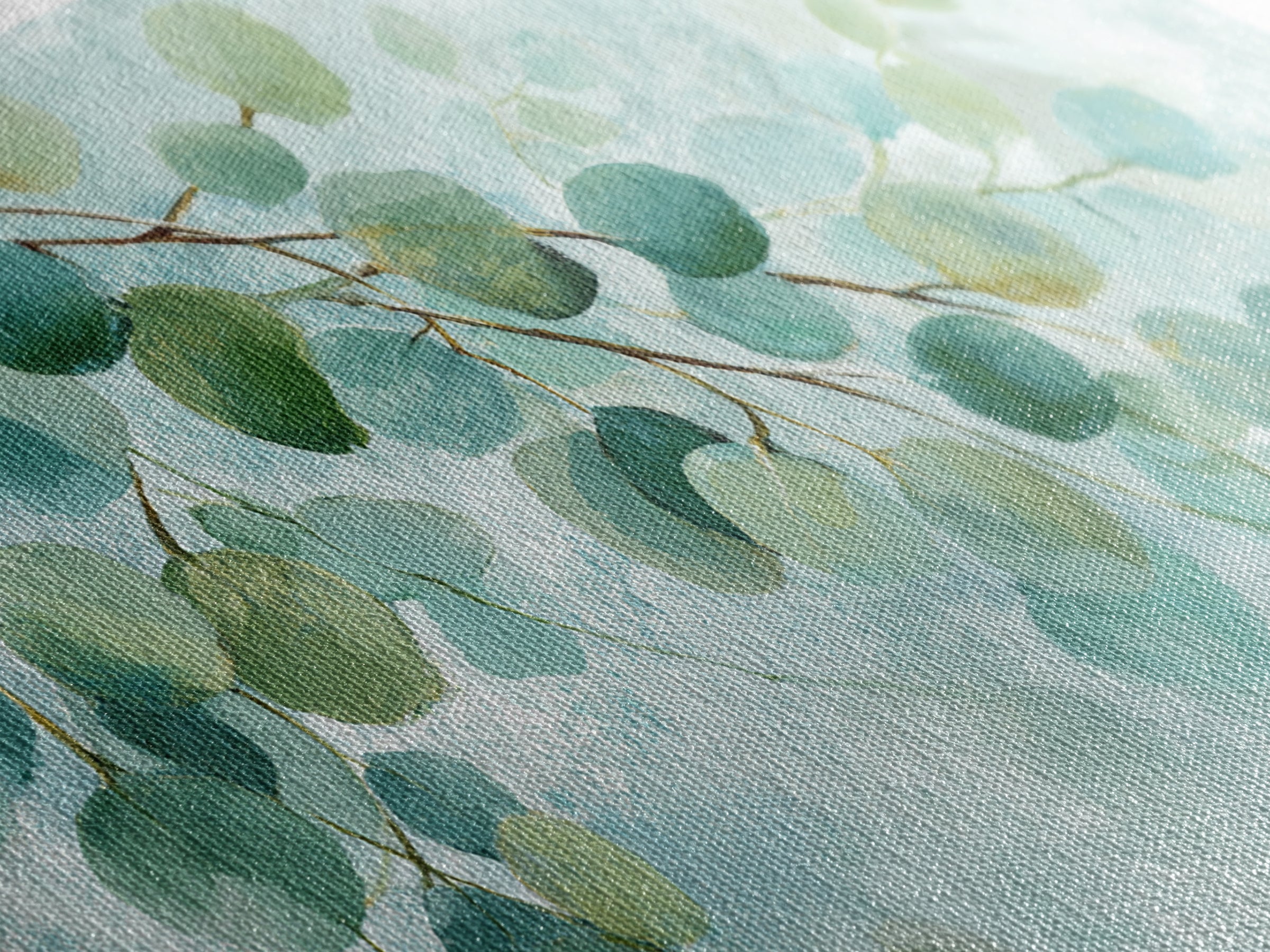 Spa Eucalyptus Branch Canvas Print, Bathroom Art, Minimalist Decor, Bathroom Decor, Oil Painting, Spa, Wall Hanging, BAT-2x1-94
