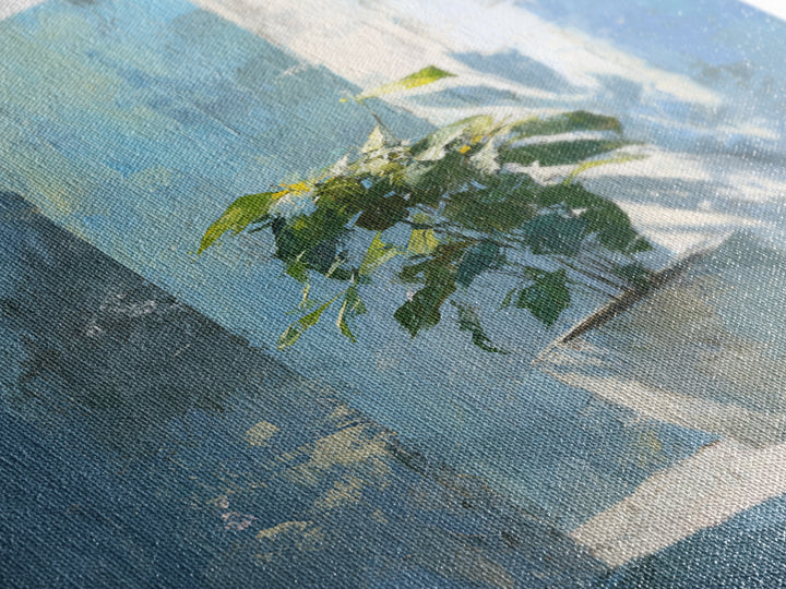 Sunlit Window Plant Shadow on Plaster Framed Canvas Print, Bathroom Art, Gallery Decor, Bathroom Decor, Abstract Art, Spa, BAT-2x3-2