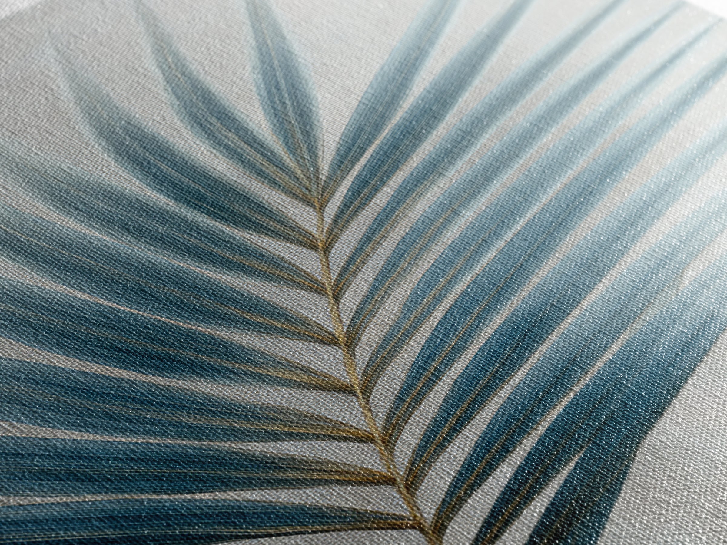 Simple Palm Frond on Off White Linen Framed Canvas Print, Bathroom Art, Bathroom Print, Bathroom Decor, Fine Art, Spa, BAT-2x3-55