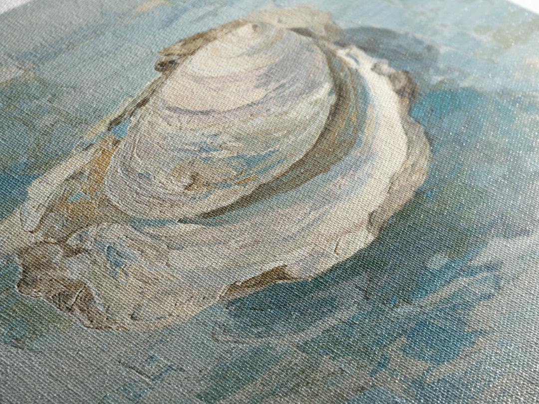 Oyster Shell Study Framed Canvas Print, Bathroom Art, Wall Decor, Bathroom Decor, Fine Art, Spa, Contemporary Art, Wall Art, BAT-2x3-6