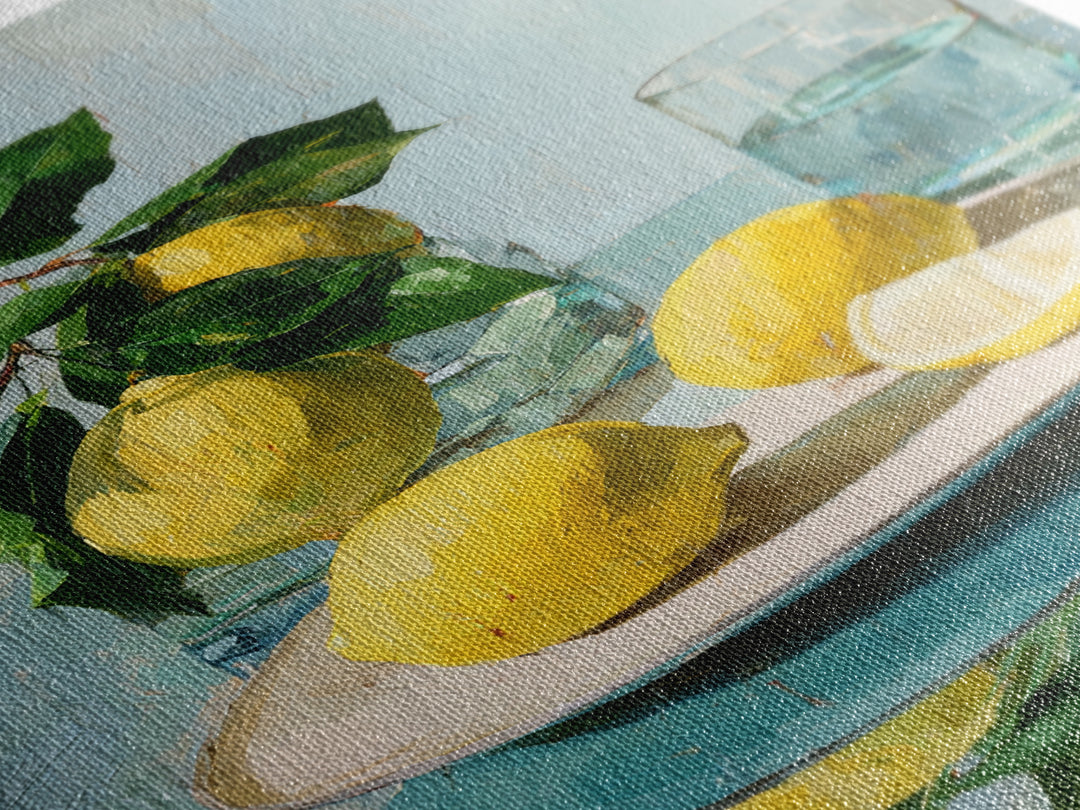 Lemon and Botanical Still Life Canvas Print, Bathroom Art, Wall Art, Bathroom Decor, Spa, Dog Portrait, Canvas Wall Art, BAT-2x3-86