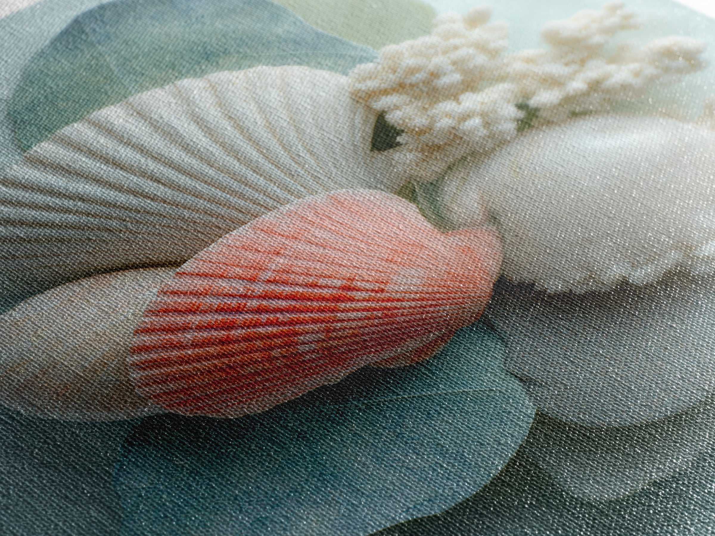 Coral and Shell Arrangement Canvas Print, Bathroom Art, Printable Wall Art, Bathroom Decor, Fine Art, Spa, Bathroom Wall Decor, BAT-2x3-91