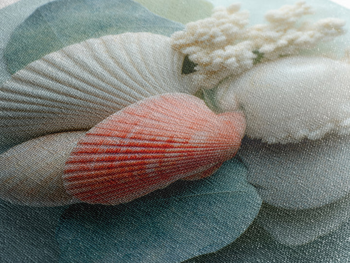 Coral and Shell Arrangement Canvas Print, Bathroom Art, Printable Wall Art, Bathroom Decor, Fine Art, Spa, Bathroom Wall Decor, BAT-2x3-91