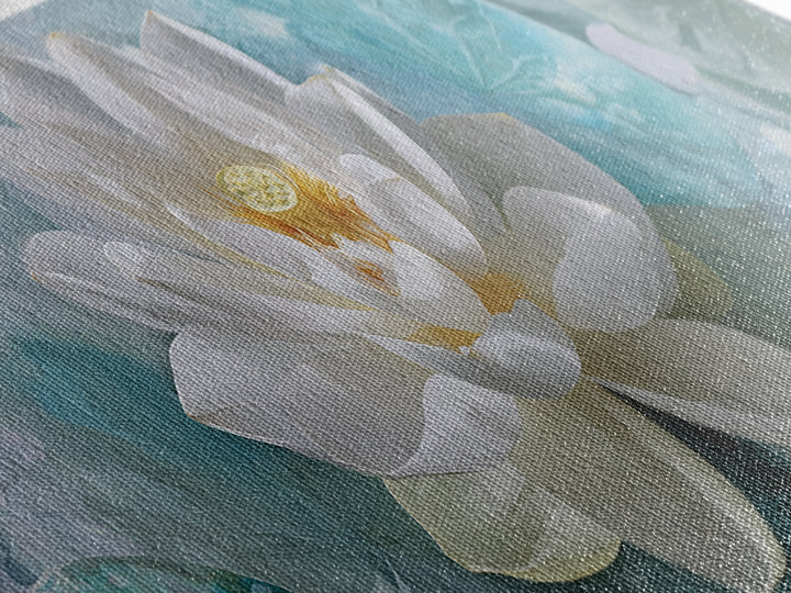 Lotus Flower Floating on Calm Water Framed Canvas Print, Bathroom Art, Modern Art, Bathroom Decor, Spa, Statement Artwork, BAT-3x1-12