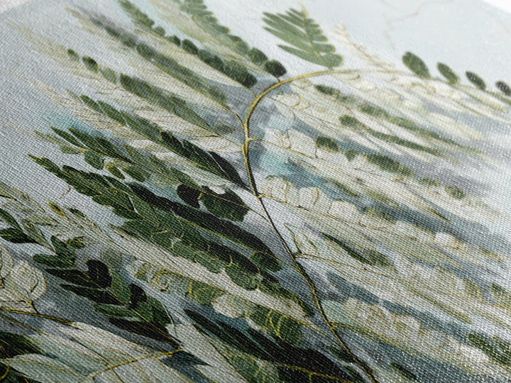 Green Fern Frond Closeup Canvas Print, Bathroom Art, Digital Wall Art, Bathroom Decor, Watercolor Art, Spa, Unique Wall Art, BAT-3x1-26