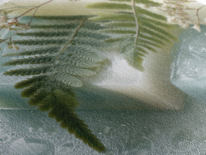 Green Fern Frond Closeup Framed Canvas Print, Bathroom Art, Home Decor, Bathroom Decor, Fine Art, Spa, Canvas Wall Art, BAT-3x2-14