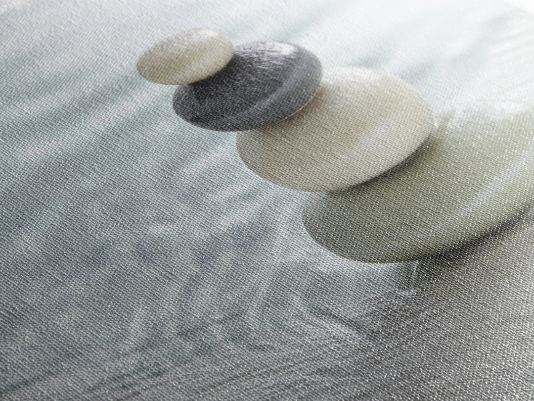 Monochrome Pebble Stack Canvas Print, Bathroom Art, Bathroom Wall Art, Bathroom Decor, Fine Art, Spa, Retro Wall Art, BAT-3x2-17