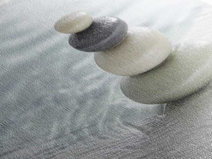 Monochrome Pebble Stack Canvas Print, Bathroom Art, Bathroom Wall Art, Bathroom Decor, Fine Art, Spa, Retro Wall Art, BAT-3x2-17