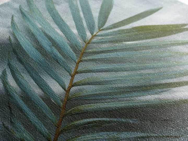 Simple Palm Frond on Off White Linen Canvas Print, Bathroom Art, Poster, Bathroom Decor, Abstract Art, Spa, Digital Print, BAT-3x2-3