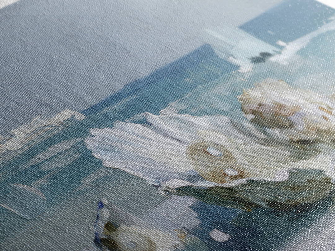 Oyster Shell Study Framed Canvas Print, Bathroom Art, Bathroom Decor, Oil Painting, Spa, Bathroom Accessories, Modern Art, BAT-3x2-50
