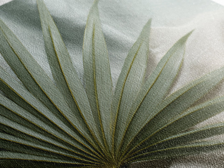 Simple Palm Frond on Off White Linen Canvas Print, Bathroom Art, Canvas Wall Art, Bathroom Decor, Spa, Bathroom Wallpaper, BAT-3x2-51