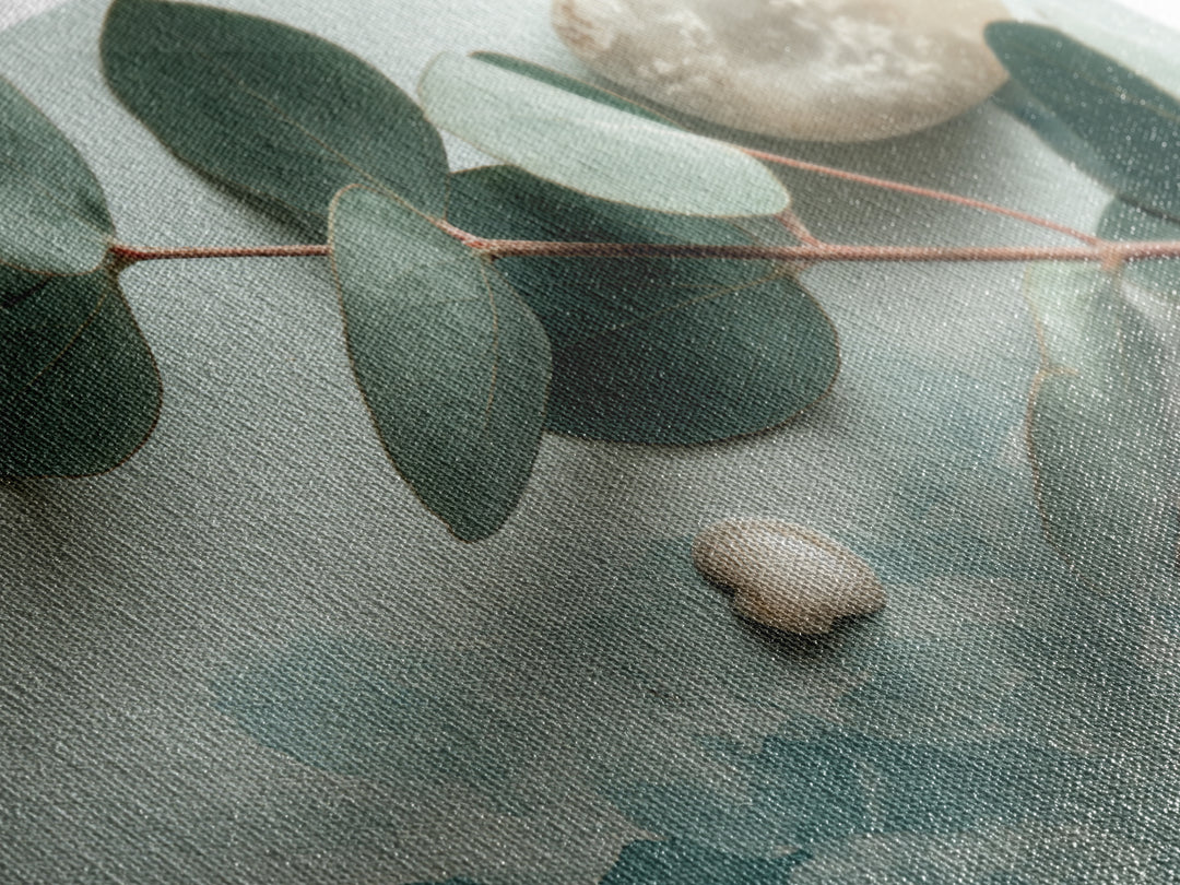 Spa Eucalyptus Branch Canvas Print, Bathroom Art, Wall Hanging, Bathroom Decor, Oil Painting, Spa, Modern Art, BAT-3x2-54