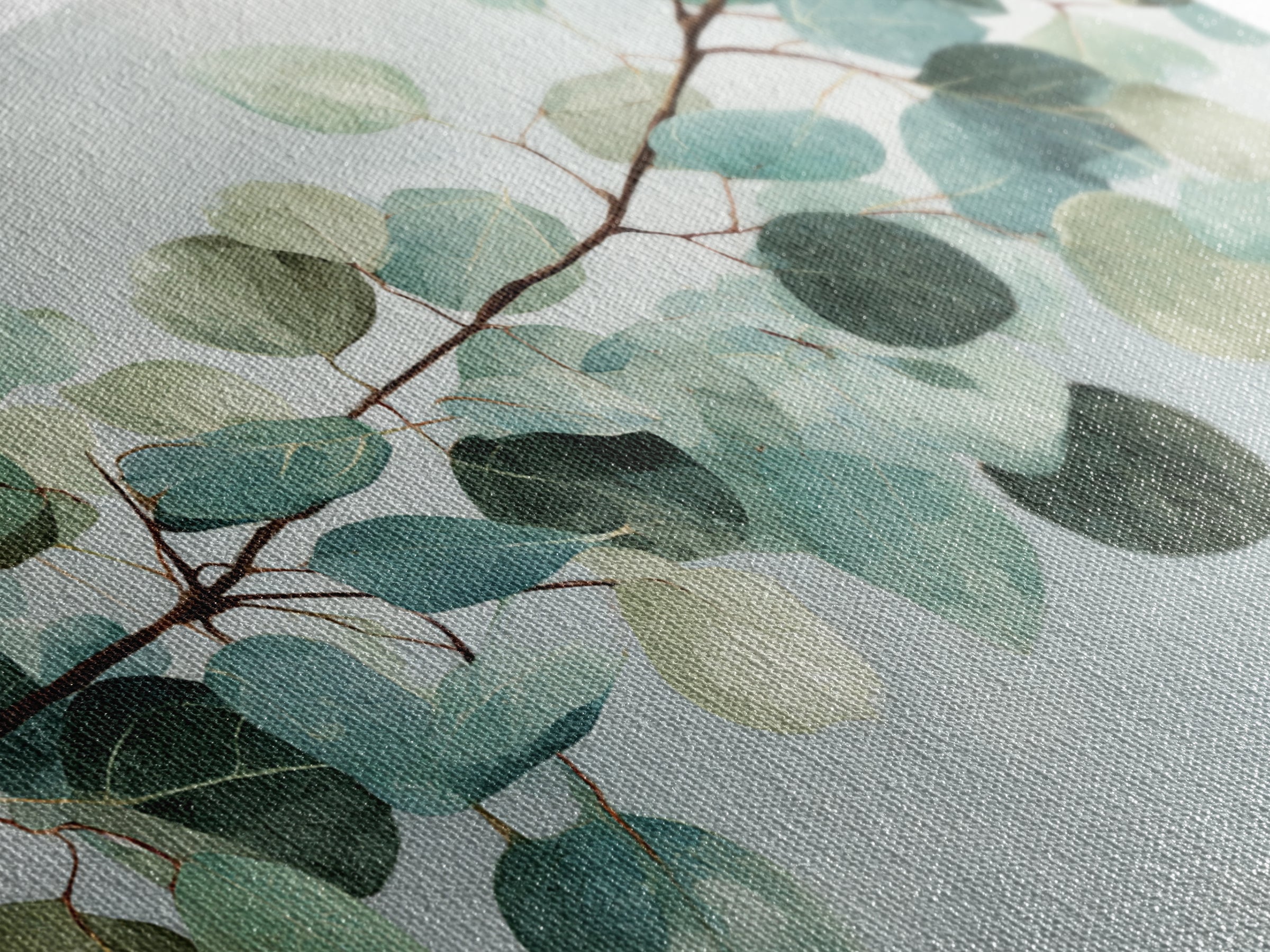 Spa Eucalyptus Branch Framed Canvas Print, Bathroom Art, Bathroom Prints, Bathroom Decor, Watercolor Art, Spa, Trendy Wall Art, BAT-3x2-78