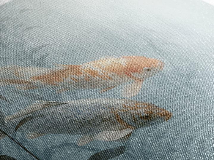 Minimal Koi Fish Swimming Through Clear Water Canvas Print, Bathroom Art, Bathroom Wallpaper, Bathroom Decor, Fine Art, Spa, BAT-3x2-84