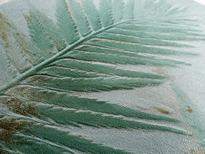 Green Fern Frond Closeup Framed Canvas Print, Bathroom Art, Dog Portrait, Bathroom Decor, Fine Art, Spa, Minimalist Wall Art, BAT-3x2-86
