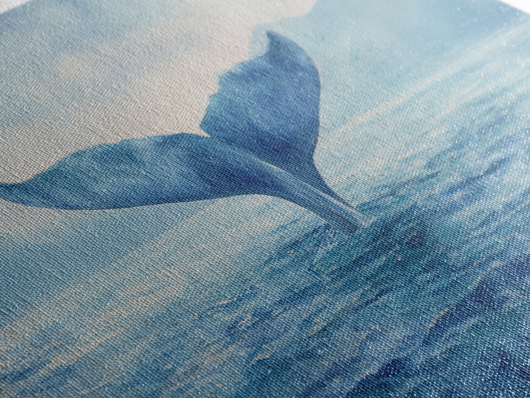 Watercolor Whale Tail Framed Canvas Print, Bathroom Art, Fine Art Print, Bathroom Decor, Fine Art, Spa, Poster, Digital Art, BAT-3x2-91