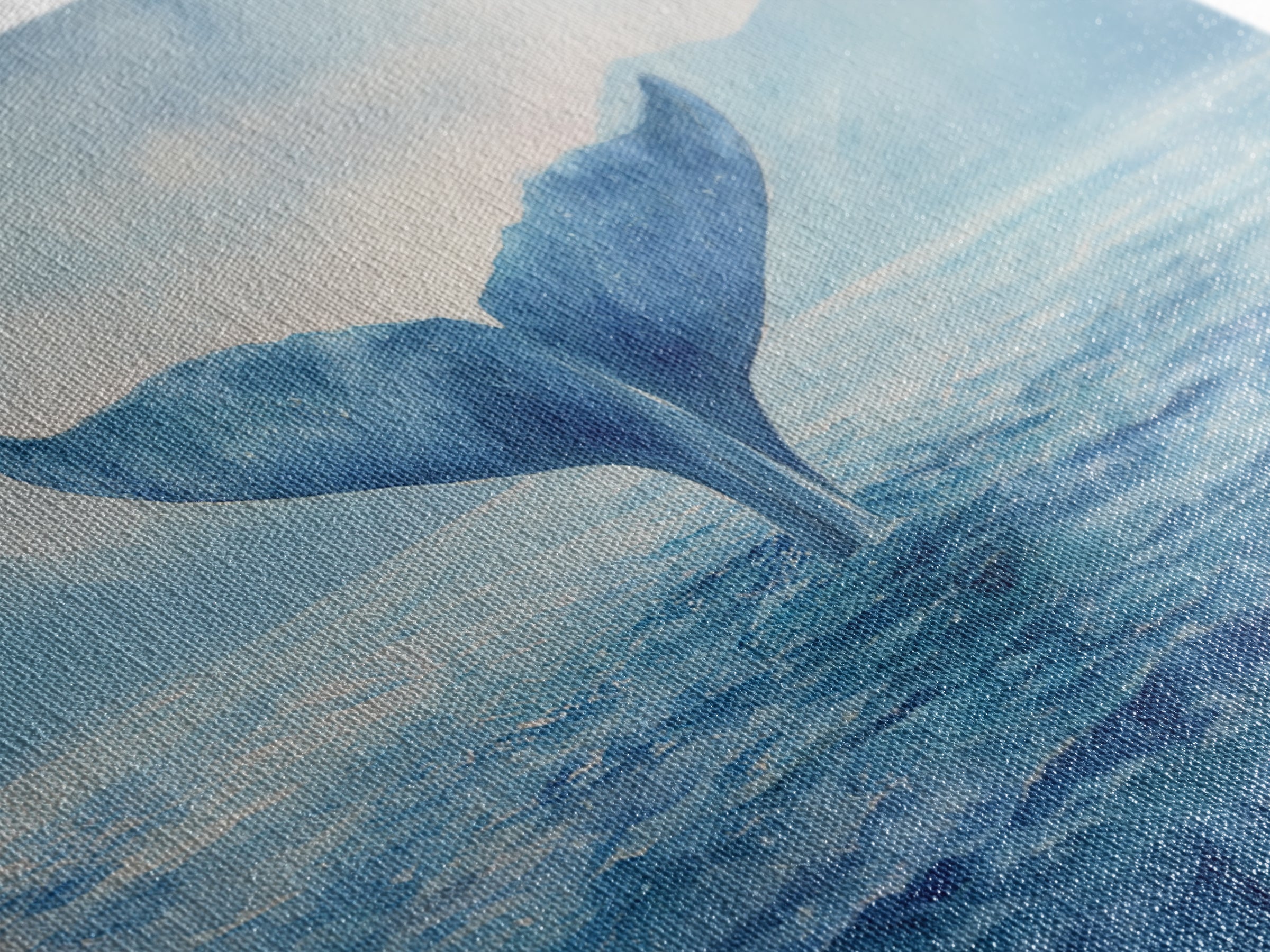 Watercolor Whale Tail Framed Canvas Print, Bathroom Art, Fine Art Print, Bathroom Decor, Fine Art, Spa, Poster, Digital Art, BAT-3x2-91