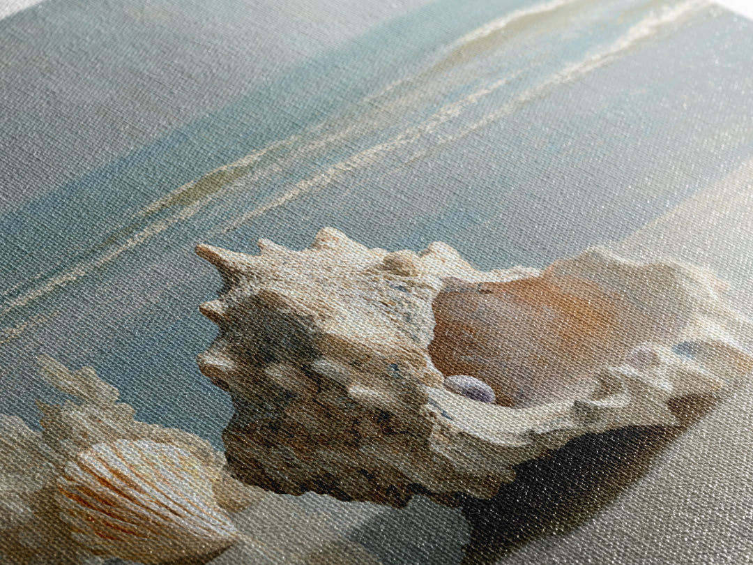 Oyster Shell Study Canvas Print, Bathroom Art, Dopamine Decor, Bathroom Decor, Fine Art, Spa, Halloween Art, Trendy Wall Art, BAT-3x2-98