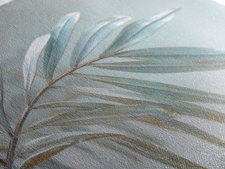 Simple Palm Frond on Off White Linen Framed Canvas Print, Bathroom Art, Gallery Decor, Bathroom Decor, Abstract Art, Spa, BAT-3x2-99