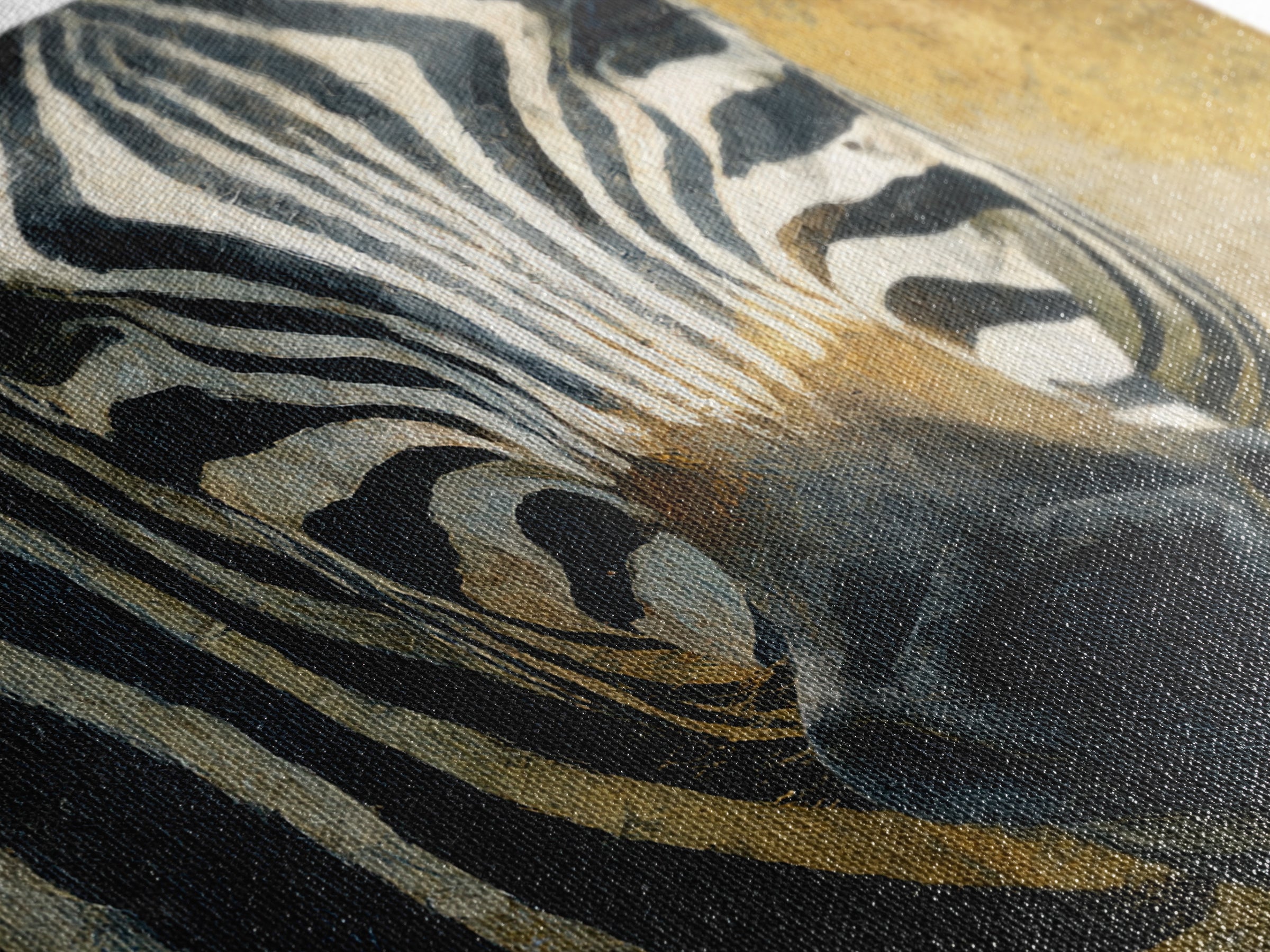 Zebra Stripe Closeup as Graphic Abstraction Canvas Print, Black and White Art, Gallery Decor, Living Room Decor, Monochrome, BAW-1x1-32