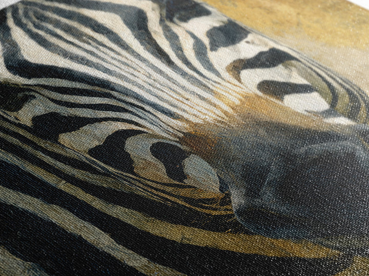 Zebra Stripe Closeup as Graphic Abstraction Canvas Print, Black and White Art, Gallery Decor, Living Room Decor, Monochrome, BAW-1x1-32