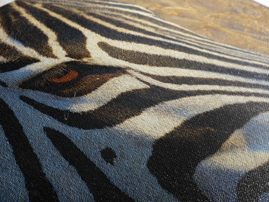 Zebra Stripe Closeup as Graphic Abstraction Framed Canvas Print, Black and White Art, Art Print, Living Room Decor, Monochrome, BAW-1x1-8
